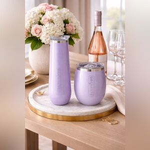 BrüMate Purple Champagne Flute (12oz) & Uncork’d Wine Tumbler – Set of 2